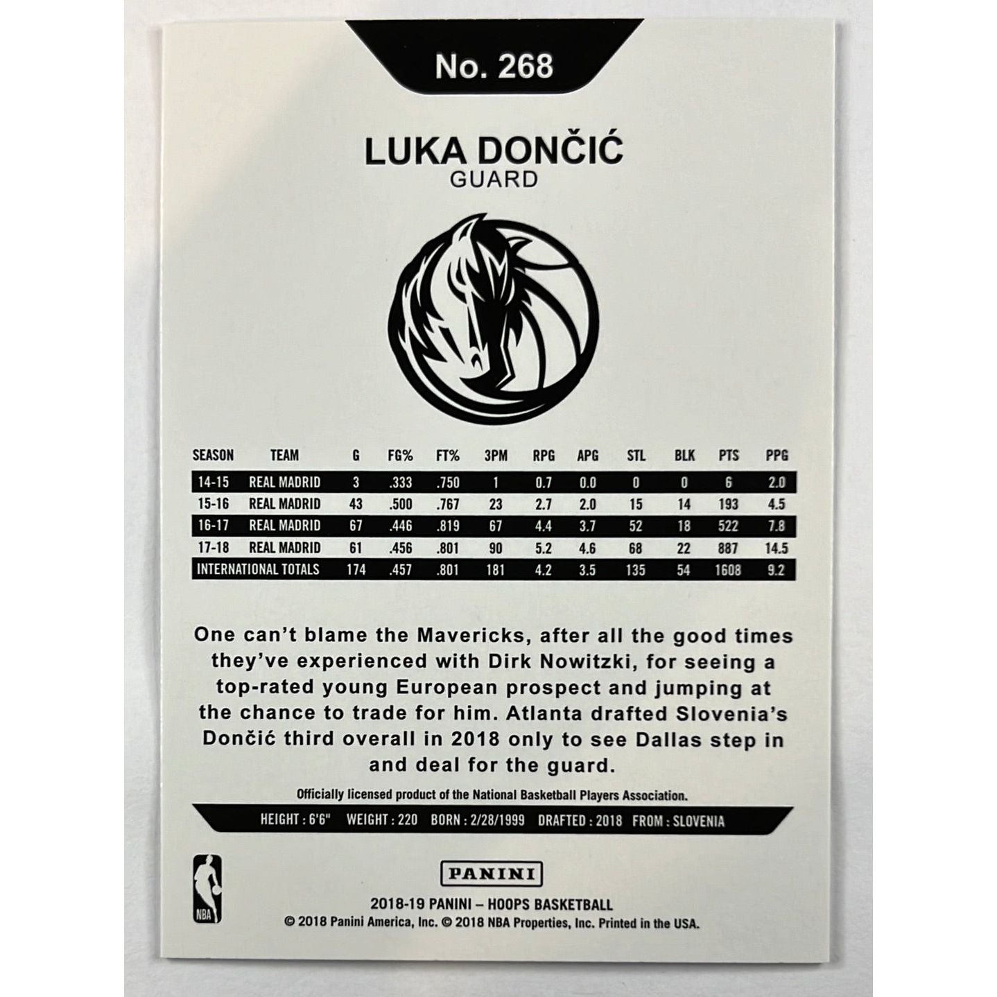 2018-19 NBA Hoops Luca Doncic Rookie RC