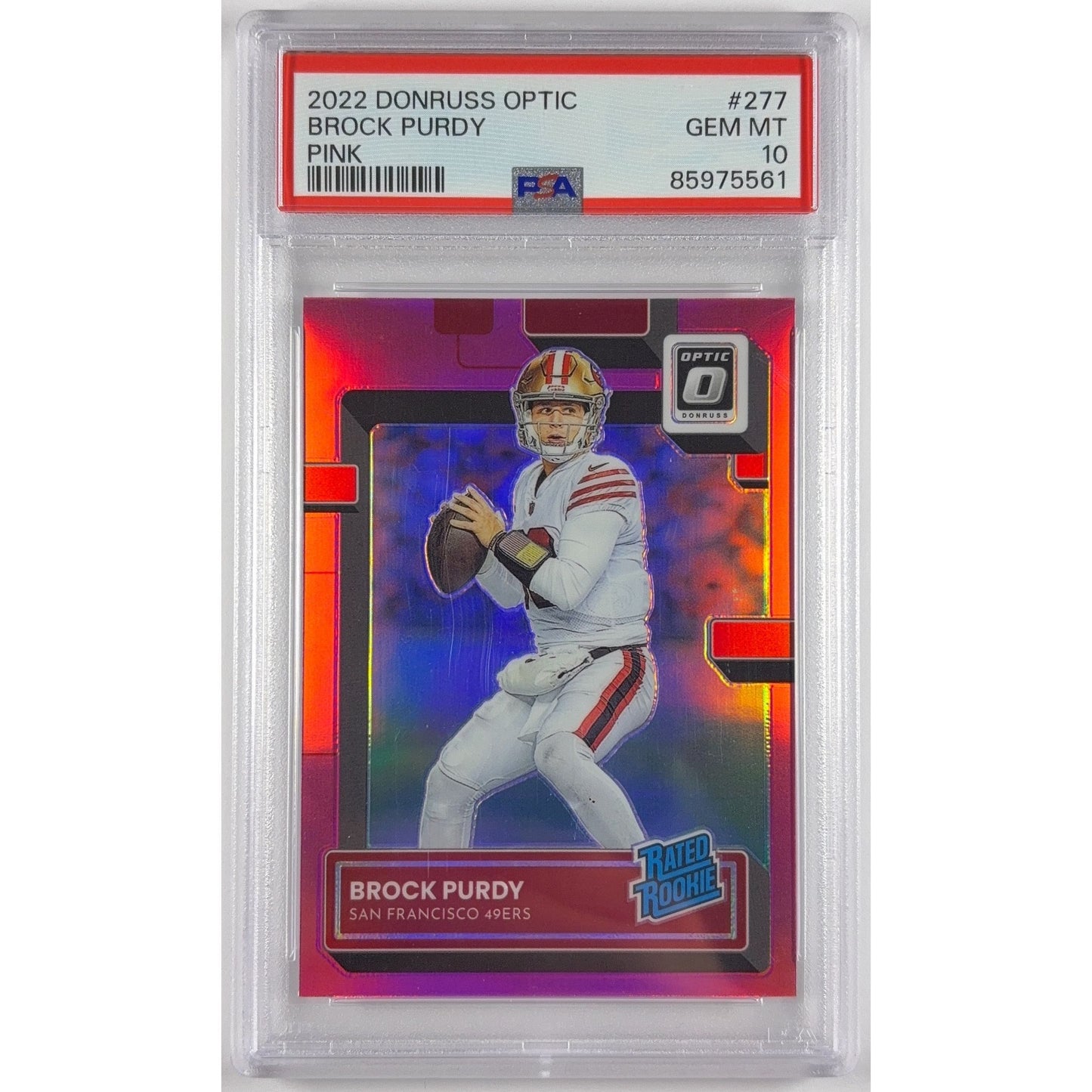2022 Donruss Optic Brock Purdy Pink Holo Prizm Rated Rookie PSA 10 GEM MINT | Local Legends Cards & Collectibles