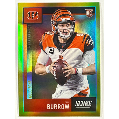 2020 Chronicles Score Joe Burrow Gold Zone Prizm RC 50/50 | Local Legends Cards & Collectibles