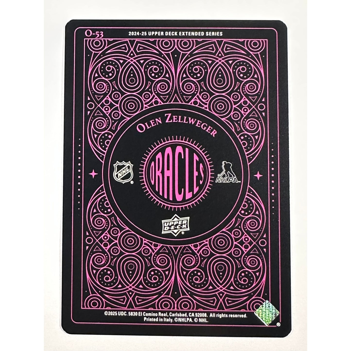 2024-25 Upper Deck Extended Series Olen Zellweger Oracles Pink SP