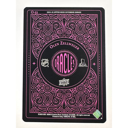 2024-25 Upper Deck Extended Series Olen Zellweger Oracles Pink SP