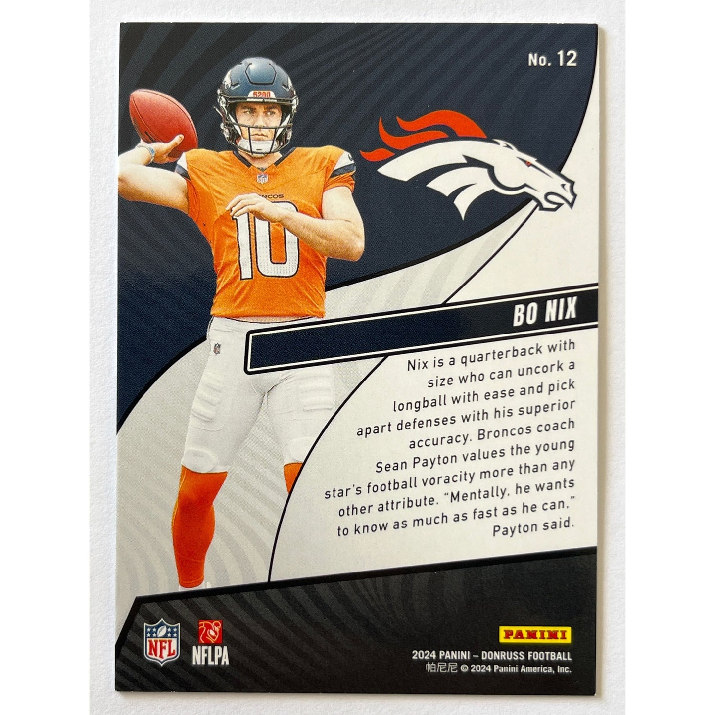 2024 Donruss Bo Nix Rookie Revolution Holo Foil RC