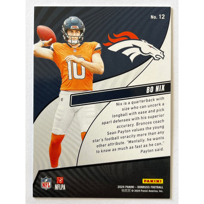 2024 Donruss Bo Nix Rookie Revolution Holo Foil RC