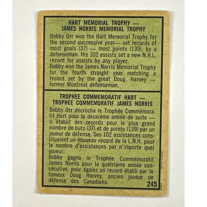 1971-72 Topps Bobby Orr “Hardware Day” Hart Trophy / Norris