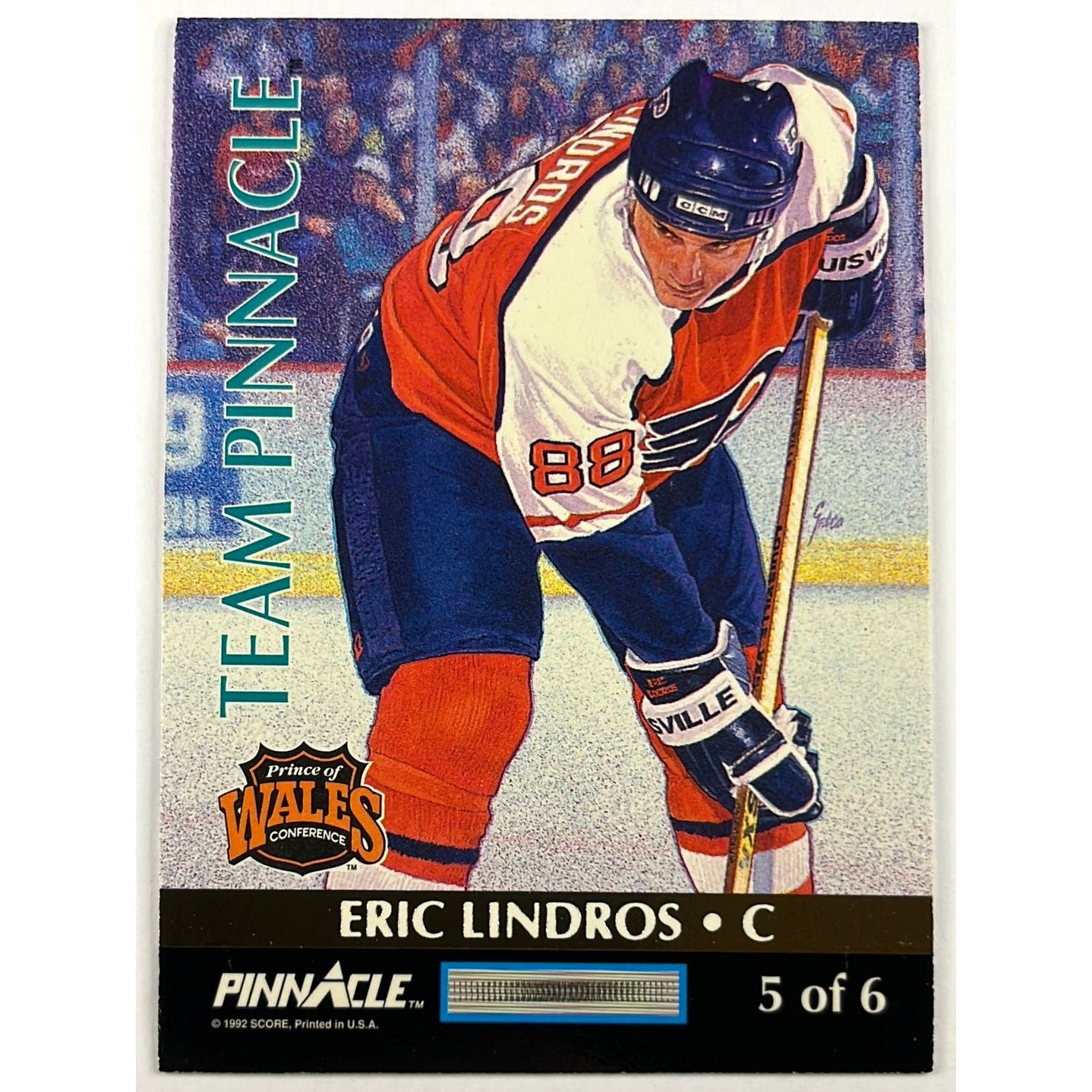 1992 Score Pinnacle Wayne Gretzky / Eric Lindros Team Pinnacle 5 of 6