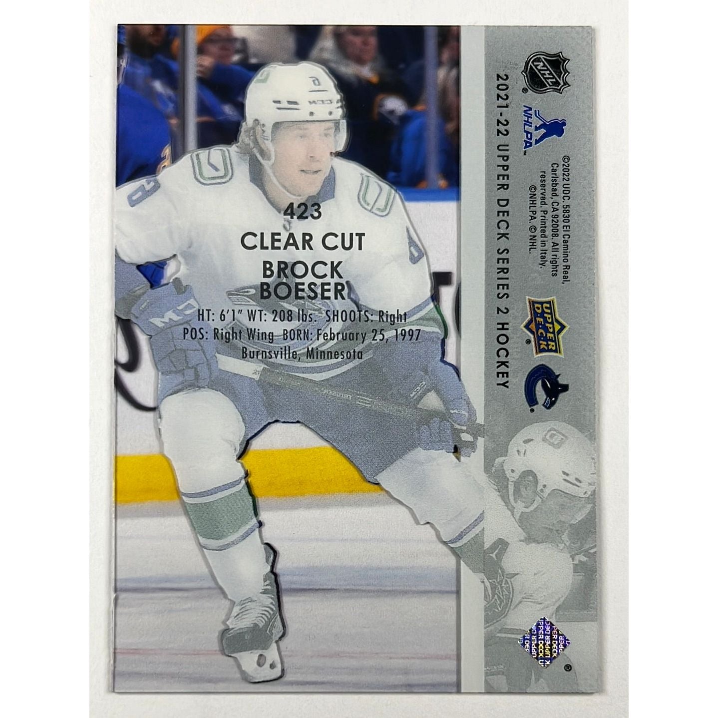 2021-22 Series 2 Brock Boeser Clear Cut