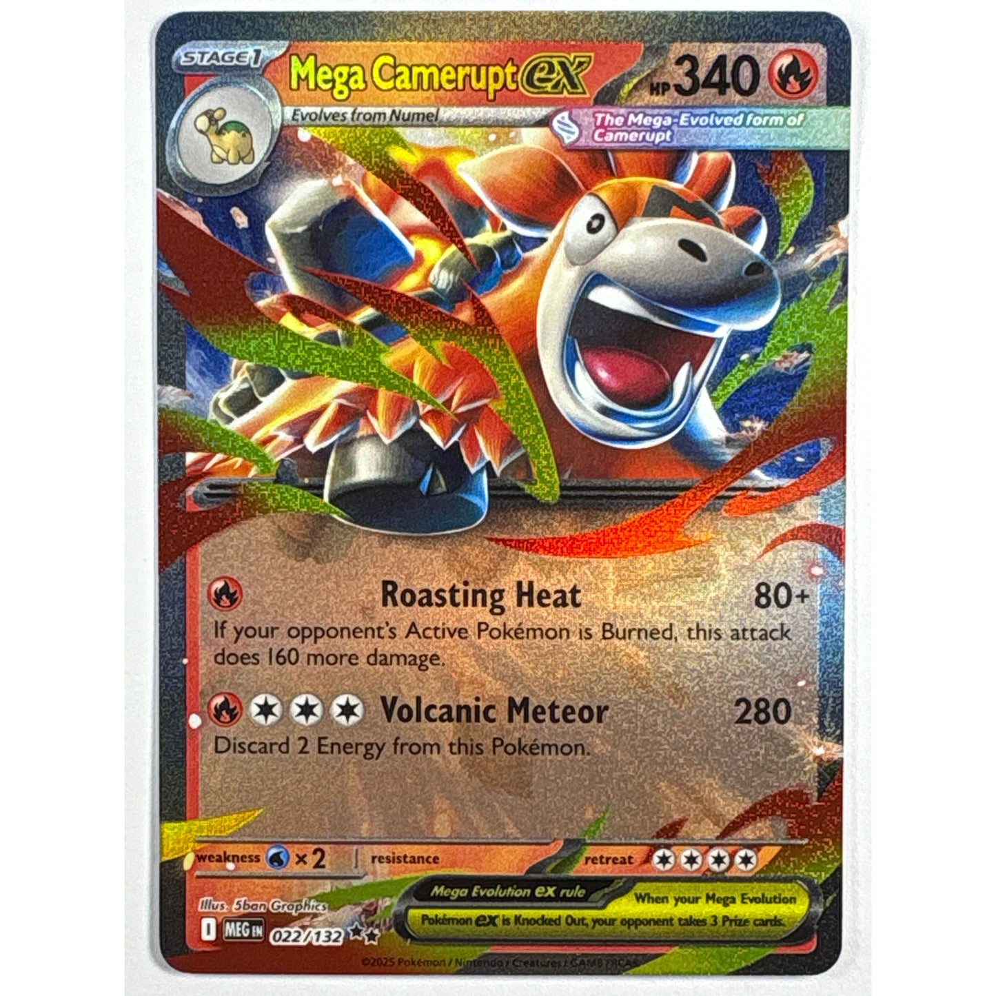 Mega Camerupt EX Holo Double Rare 022/132 | Local Legends Cards & Collectibles
