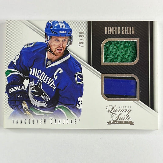 2013-14 Panini Rookie Anthology Henrik Sedin Jersey / Stick Patch /99