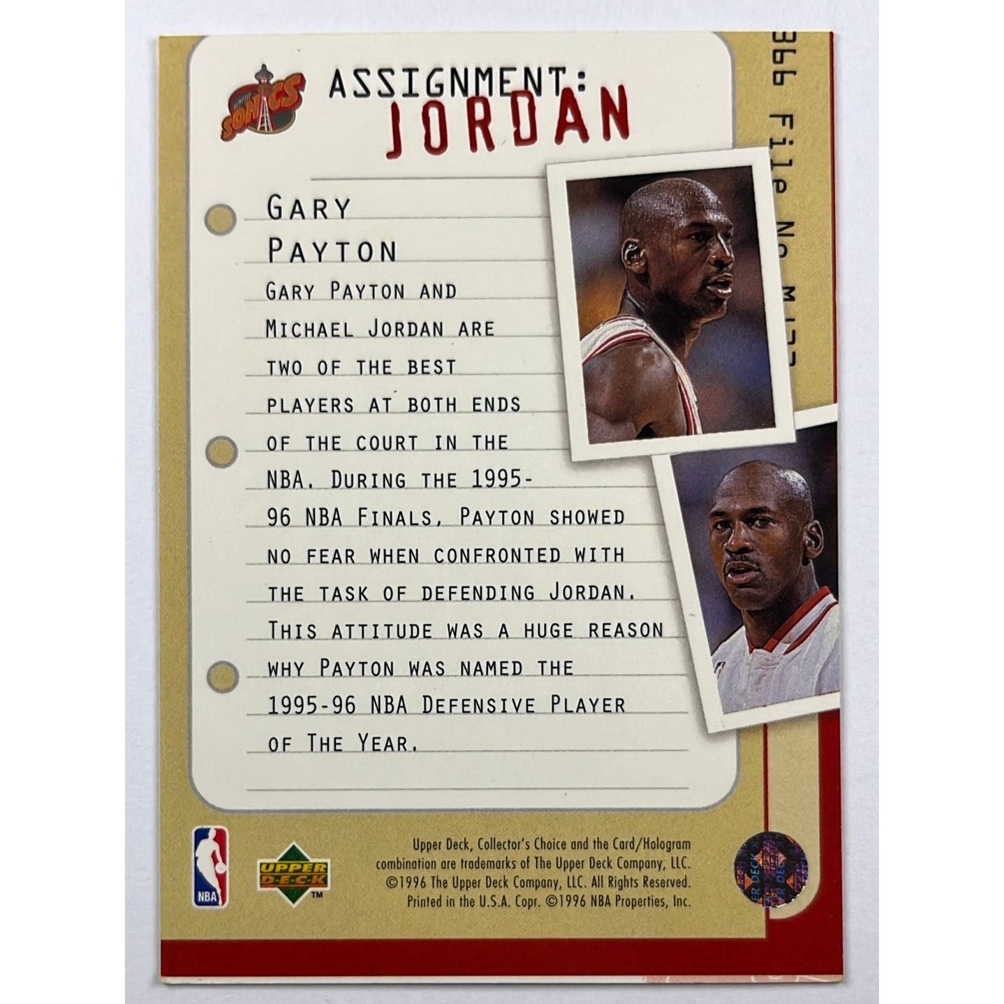 1996-97 Upper Deck Michael Jordan / Gary Payton