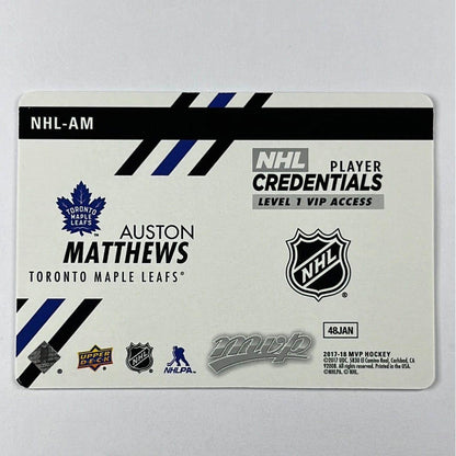 2017-18 MVP Auston Mathews Player Credentials VIP Access