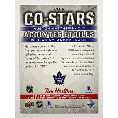 2025-26 Tim Hortons Auston Matthews / William Nylander Co-Stars Lenticular | Local Legends Cards & Collectibles