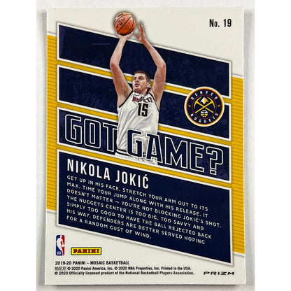 2019-20 Mosaic Nikola Jokic Got Game Silver Mosaic Prizm