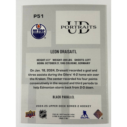 2024-25 Upper Deck Series 2 Leon Draisaitl UD Portraits Black