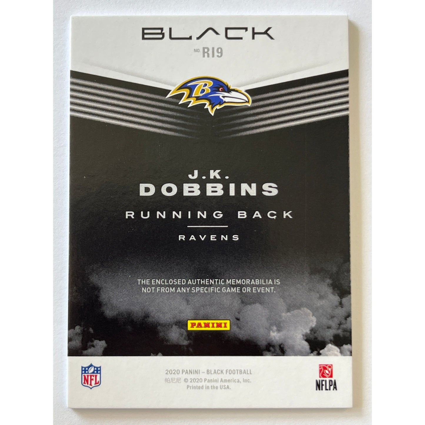2020 Panini Black J.K. Dobbins Rookie Influx Patch /75