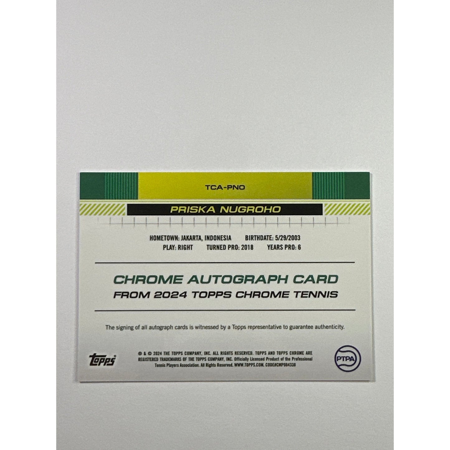 2024 Topps Chrome Priska Nugroho Rookie Auto
