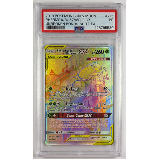 Pheromosa & Buzzwole GX Holo Secret Rare PSA 1 POOR | Local Legends Cards & Collectibles