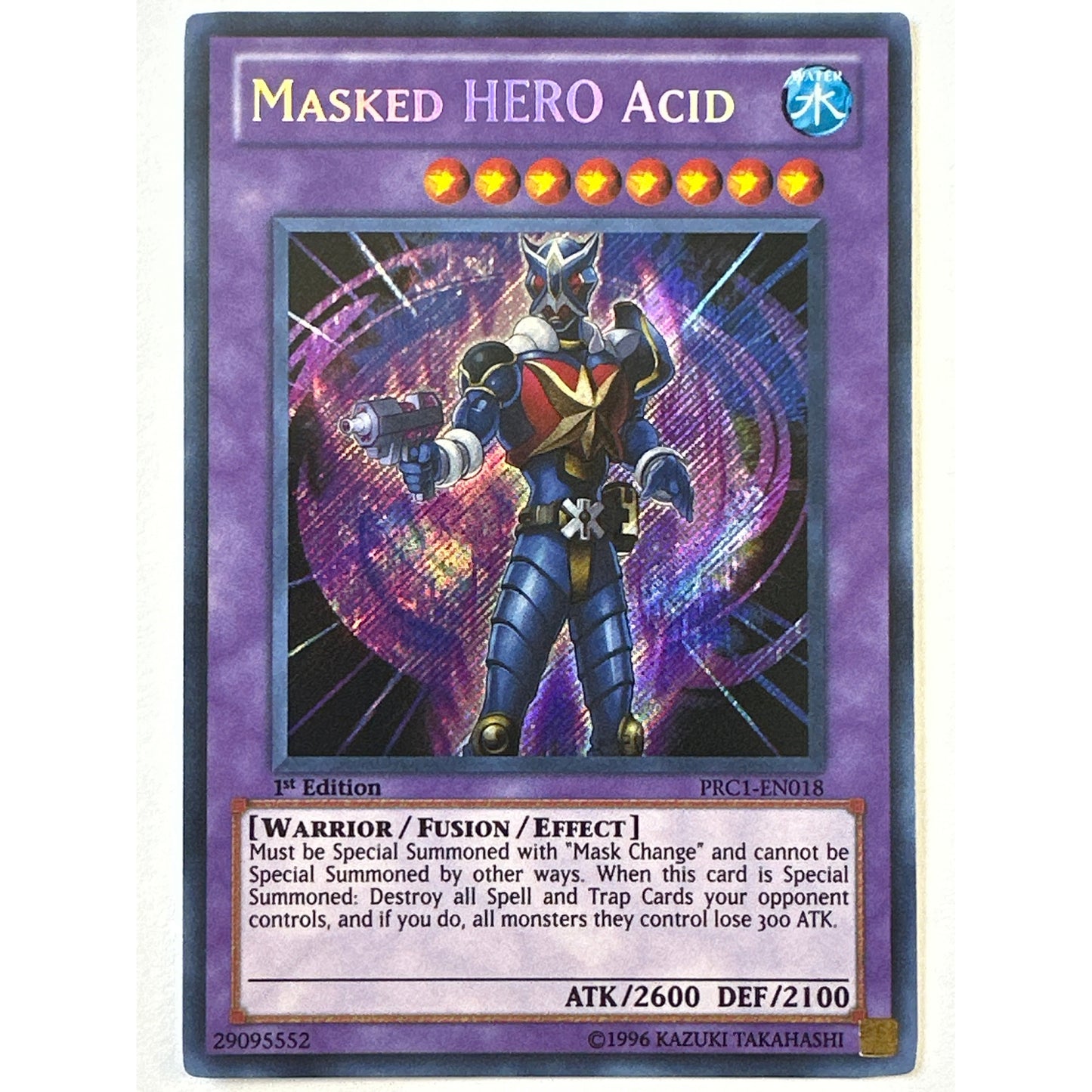 1st Edition Masked Hero Acid Hyper Rare Foil PRC1-EN018
