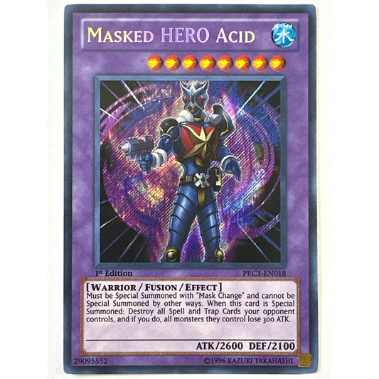 1st Edition Masked Hero Acid Hyper Rare Foil PRC1-EN018