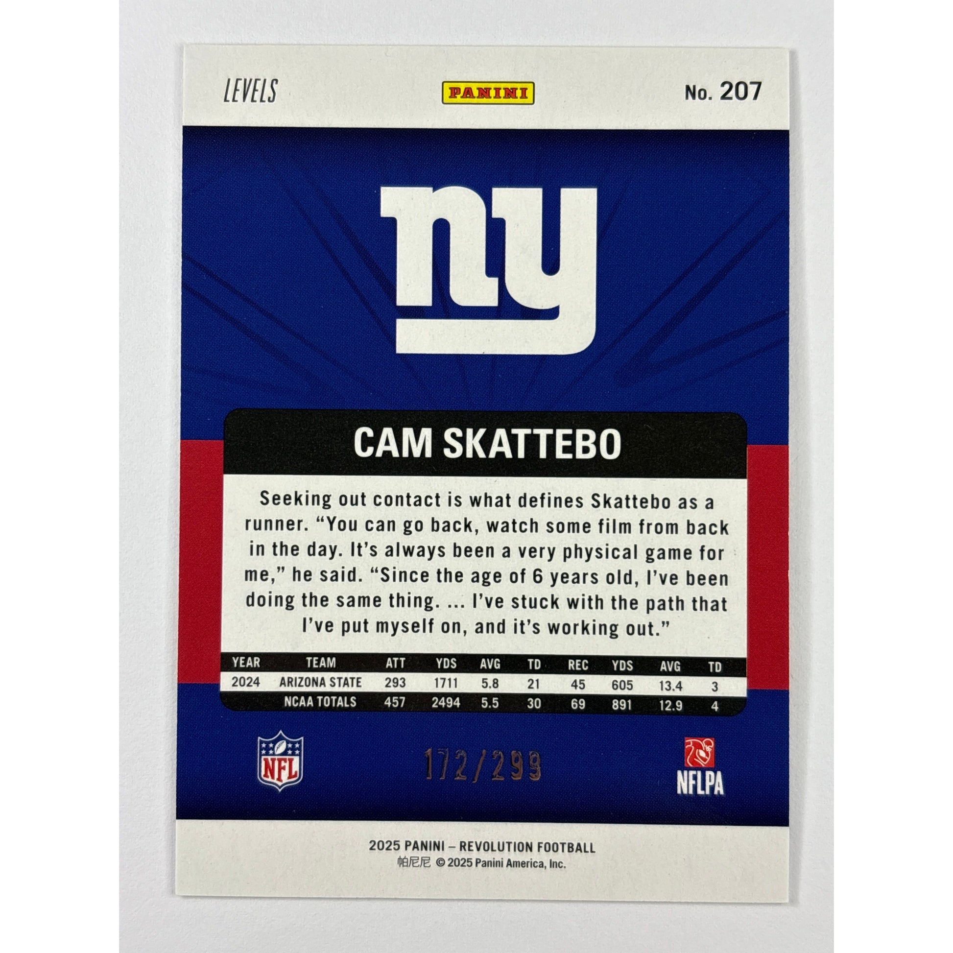 2025 Revolution Cam Skattebo Orange Levels RC /299 | Local Legends Cards & Collectibles