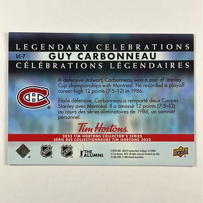 2023 Tim Hortons Collectors Series Guy Carbonneau Legendary Celebrations
