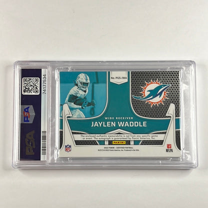 2022 Certified Jaylen Waddle Piece of the Game Patch Auto 1/10 PSA 10