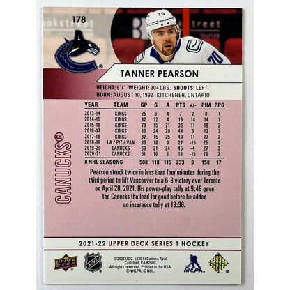 2021-22 Series 1 Tanner Pearson UD Exclusives 92/100