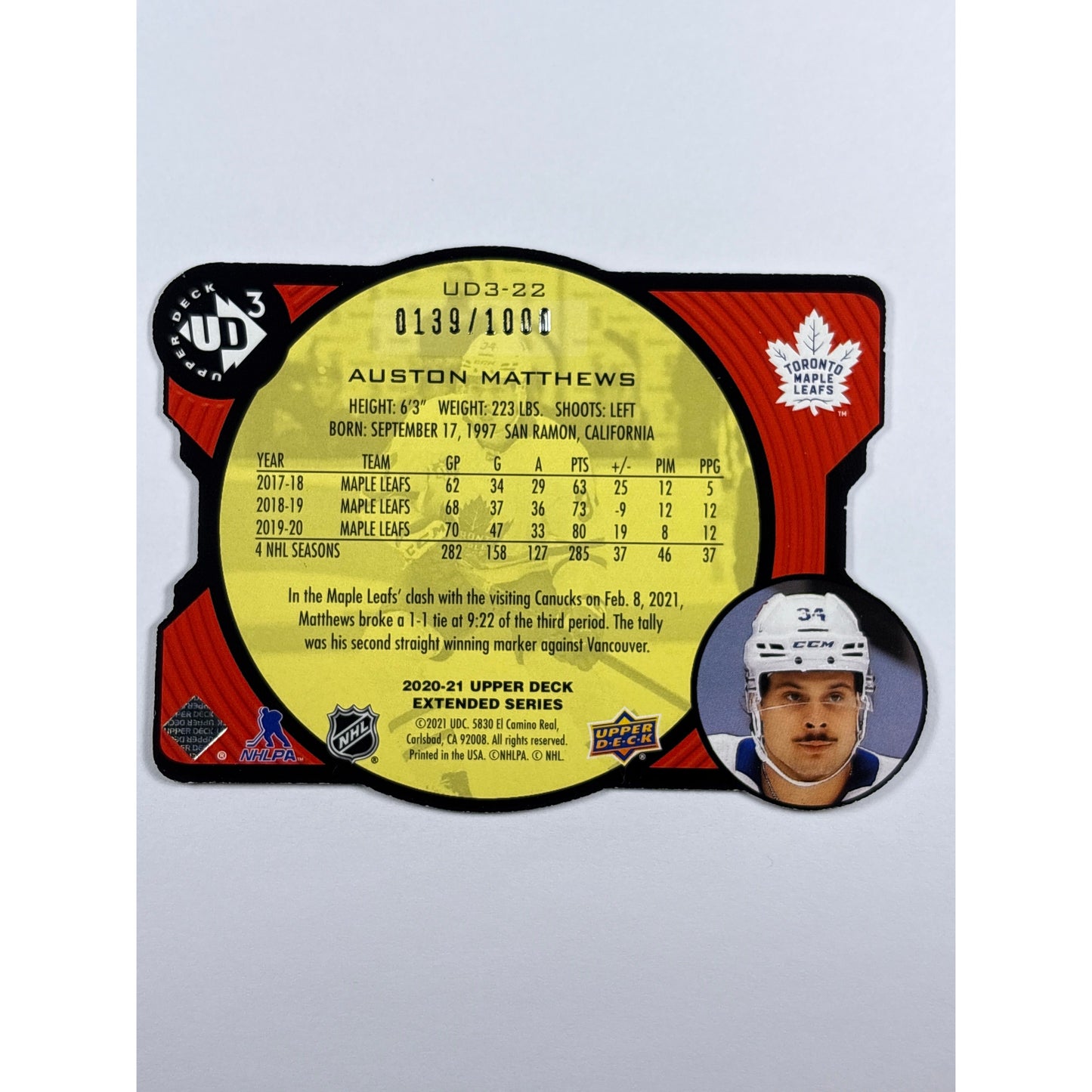 2020-21 Extended Series Auston Matthews /1000
