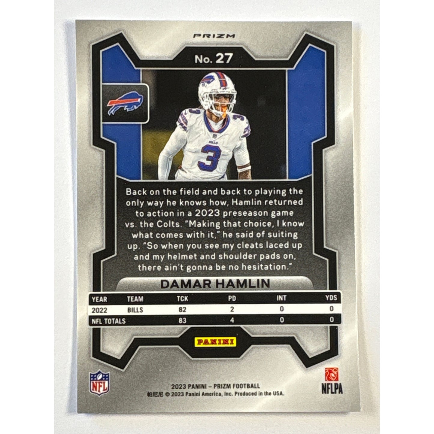 2023 Donruss Optic Damar Hamlin Red White Blue Prizm