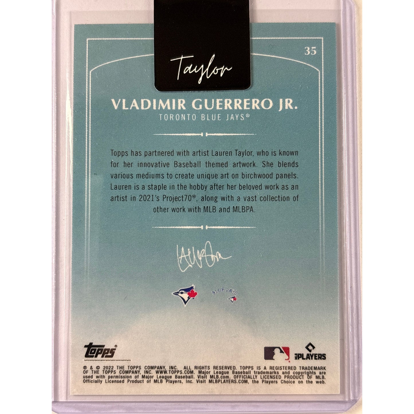 2022 Topps x Lauren Taylor Vladimir Guerrero Artist Signed Black Auto #35