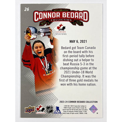 2023-24 Connor Bedard Collection Canada Wins Gold #26