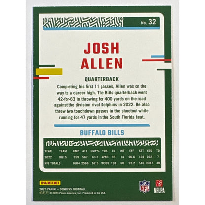 2023 Donruss Josh Allen Blue Foil Press Proof