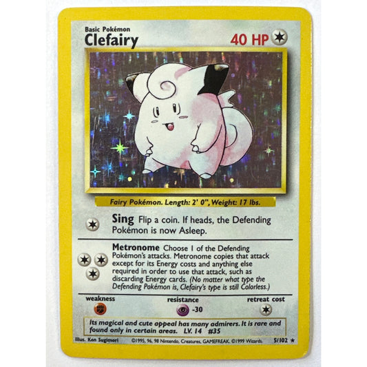 Base Set Clefairy Holo Rare 5/102