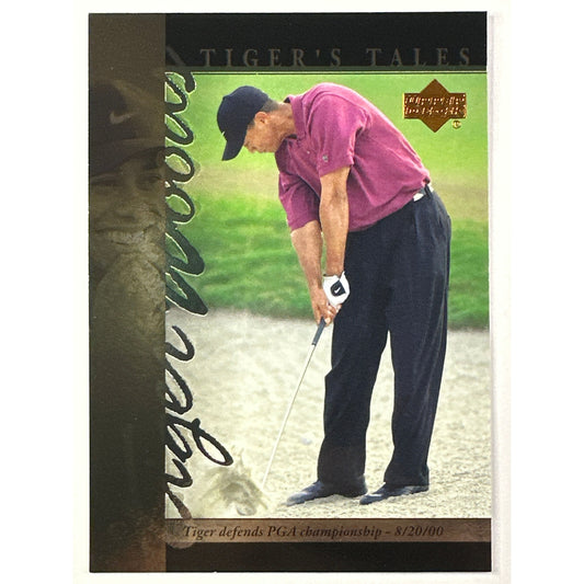 2001 Upper Deck Tiger Woods Tiger’s Tales Tiger Defends PGA Championship RC