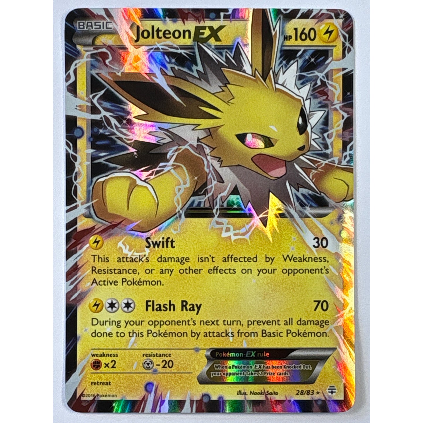 Jolteon EX Holo Ultra Rare 28/83