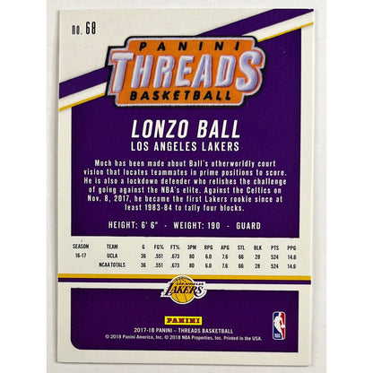 2017-18 Threads Lonzo Ball RC