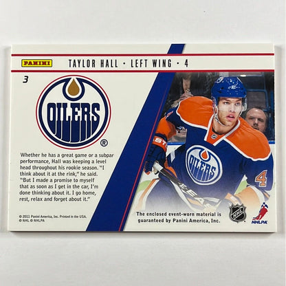 2011 Zenith Taylor Hall Rookie Roll Call Patch