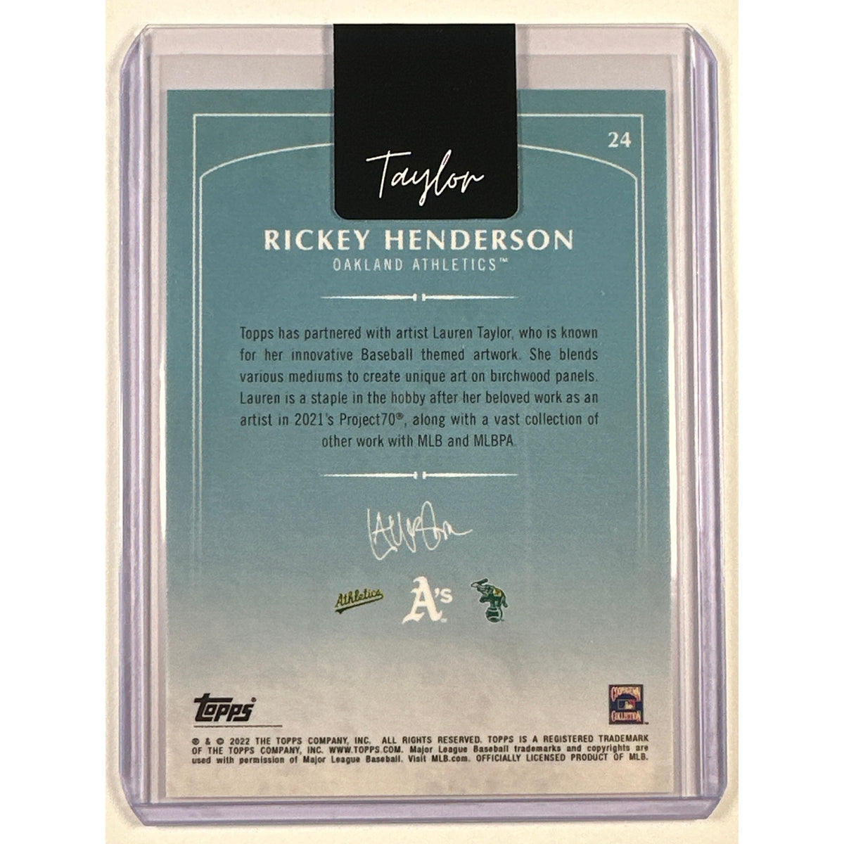 Taylin Rickey 2022 Topps x Lauren Taylor Rickey Henderson Black Autograph