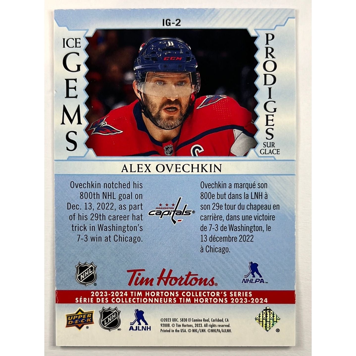 2023-24 Tim Hortons Alex Ovechkin ICE GEMS