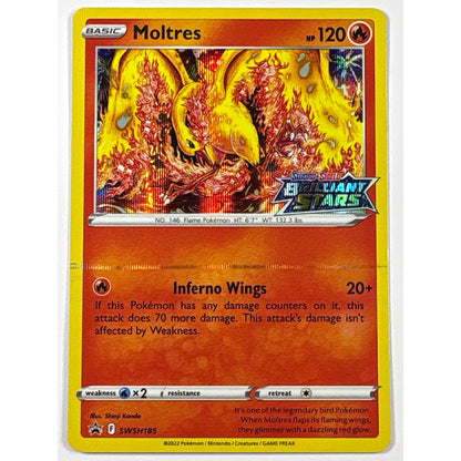 *Stamped Moltres Holo Black Star Promo SWSH185
