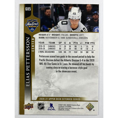 2020-21 Extended Series Elias Pettersson All-Star Speckled Foil