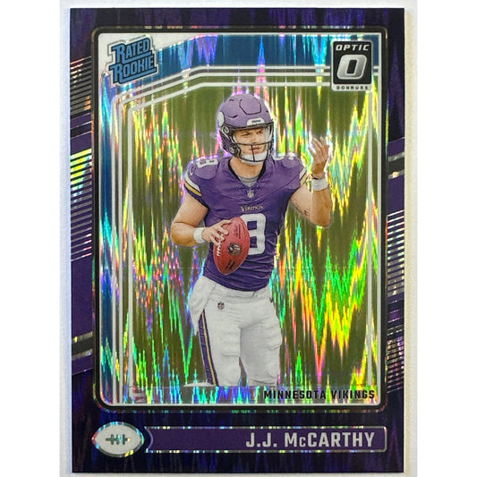 2024 Donruss Optic J.J. McCarthy Purple Shock Rated Rookie