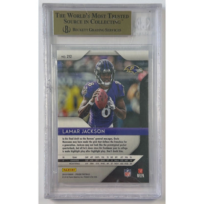 2018 Panini Prizm Lamar Jackson RC BECKETT 9.5 GEM MINT
