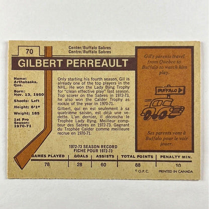 1972-73 O-Pee-Chee Gilbert Perreault #70