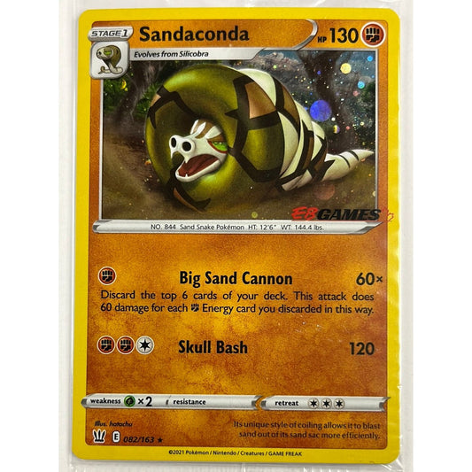 Sandaconda Holo Rare 082/163 EB Games Sealed Promo *w/Swirl