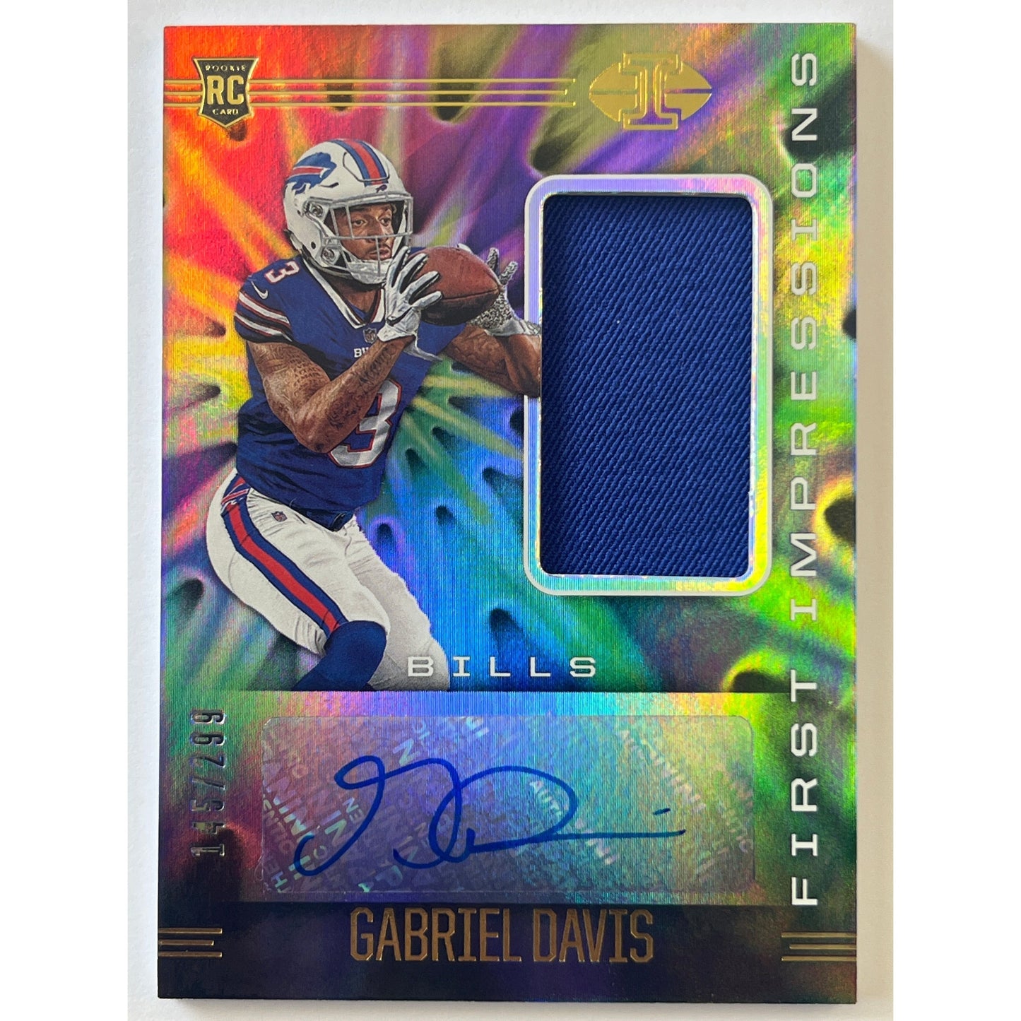 2020 Illusions Gabriel Davis First Impressions Rookie Patch Auto /299