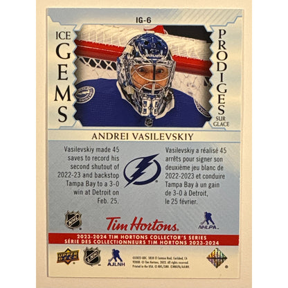 2023-24 Tim Hortons Andrei Vasilevskiy Ice Gems Holo | Local Legends Cards & Collectibles
