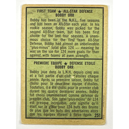 1971-72 Topps Bobby Orr 1st All Star Team