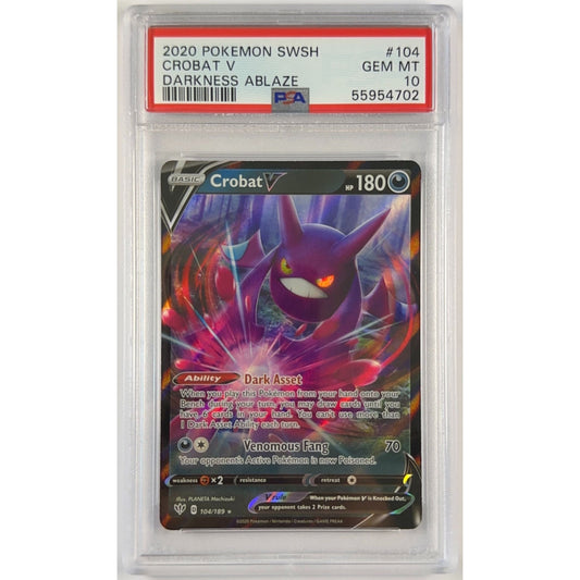 Crobat V Holo Ultra Rare 104/189 PSA 10 GEM MINT