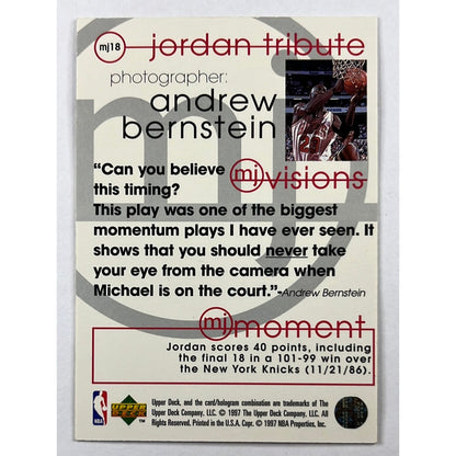 1997-98 Collectors Choice Michael Jordan Jordan Tribute MJ Visions 18