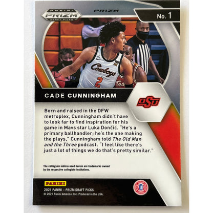2021 Prizm Draft Picks Cade Cunningham Choice Prizm RC